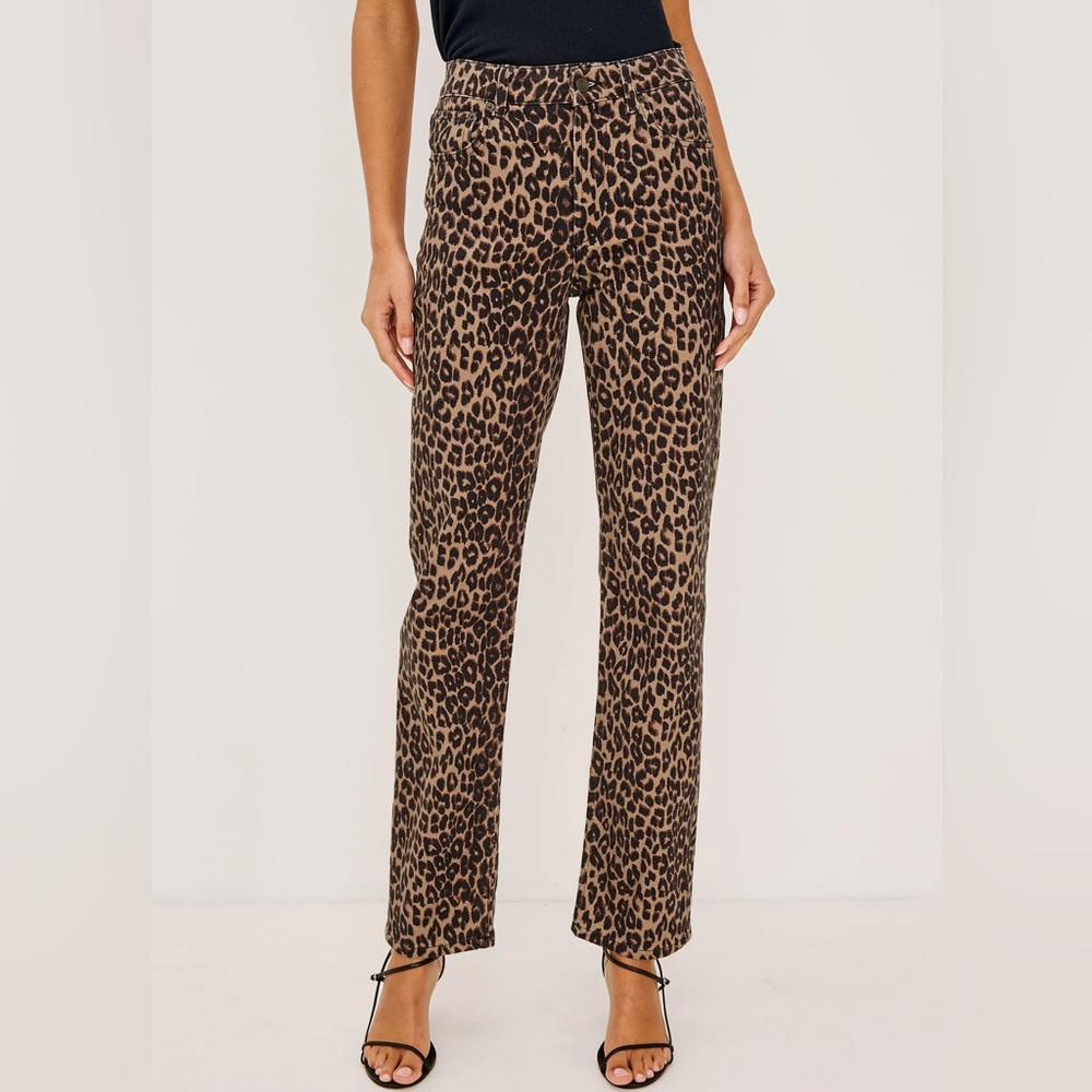 Rails The Topanga High Rise Straight Jeans Pants in Brown Nala Animal Print